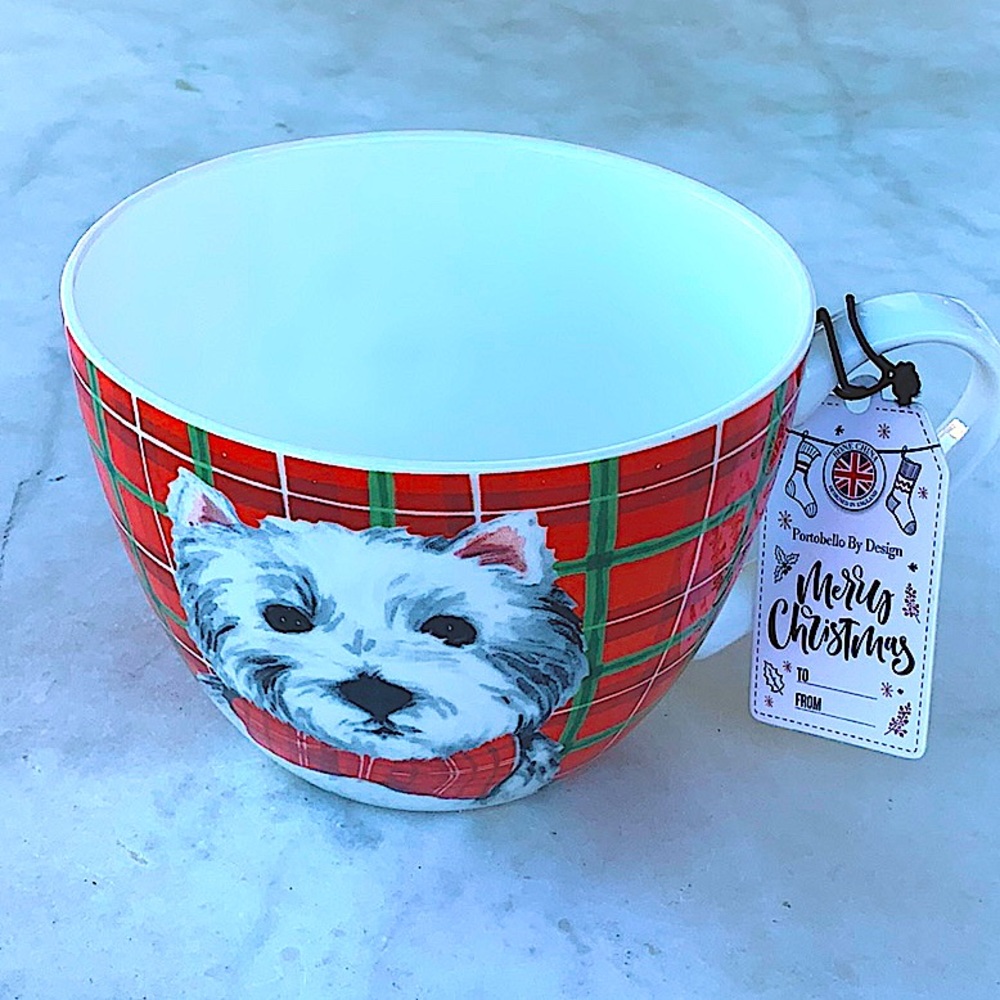 PORTOBELLO BY DESIGN CHRISTMAS TERRIER MUG CUP PORCELAIN ENGLAND